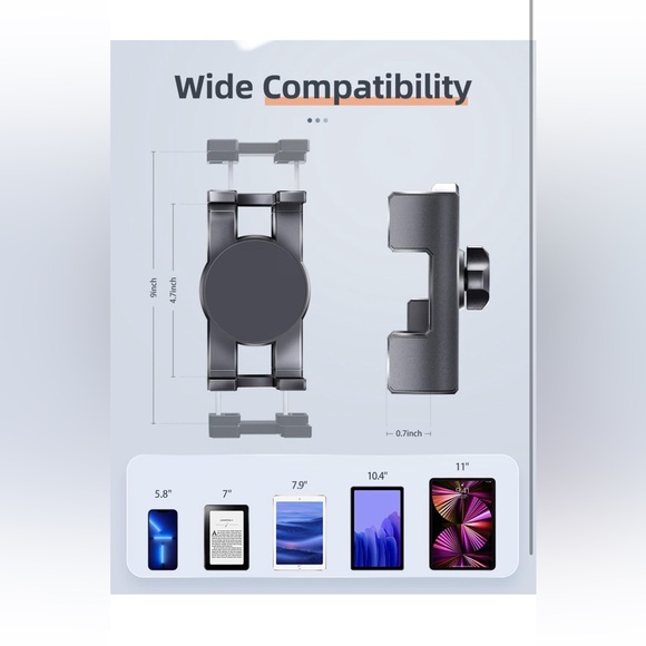 Dashboard Tablet Holder for Car 🚙 Suction Cup Car 🚗 Mount w Large Clamp - Picture 7 of 7